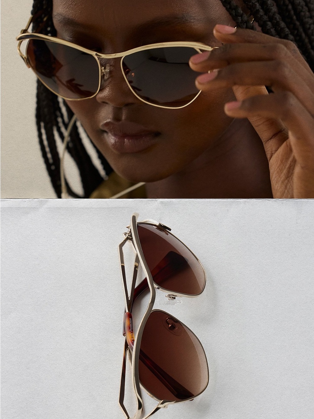 Free People Priesty  Sunglasses - Brown Lenses, Gold Frame